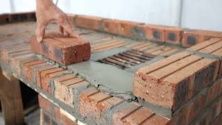 Build a multipurpose wood stove from red bricks and cement [upl. by Boote]