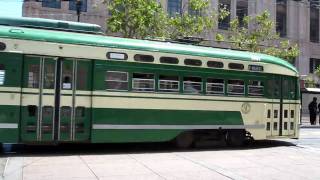 Muni FLine Streetcar 1051 Municipal Railway  Market St amp 9th St San Francisco California [upl. by Ilzel727]