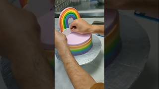 Miniature cooking rainbow cake shotsvideorainbowcake [upl. by Ahsilet]