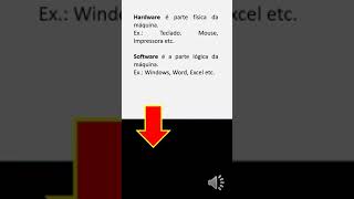 Hardware e Software para Concursos  Conceitos básicos  O que é software e hardware hardware [upl. by Maurey]