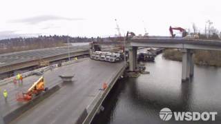 SR 520  Removal of westbound offramp timelapse  West Approach Bridge North Project  Dec 2016 [upl. by Learrsi]