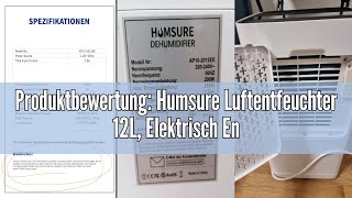 Produktbewertung Humsure Luftentfeuchter 12L Elektrisch Entfeuchter für 100m³20m² Luftentfeuch [upl. by Damour807]