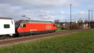 SBB Re 460  IC2020 in Bassersdorf [upl. by Nwahsir]