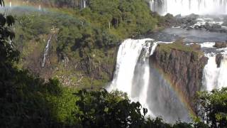 Rainbow over Iguaçu Waterfalls in Brazil [upl. by Micco]