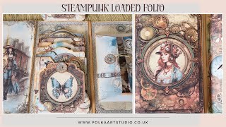 Steampunk Loaded Folding Folio Booklet  Full Tutorial [upl. by Docila887]