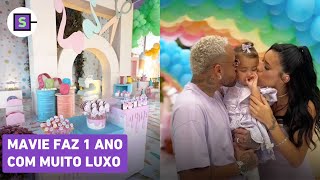 Mavie faz 1 ano com festa LUXUOSA no Brasil Neymar dá presente ESPECIAL para Bruna Biancardi [upl. by Naejeillib210]