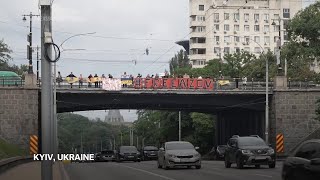 Relatives of captured soldiers protest in Kyiv reflect on Ukraine conference in Switzerland [upl. by Inatsed]