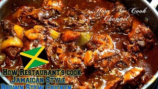 How Restaurant Make Jamaican Style Brown Stew Chicken [upl. by Assetan]