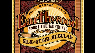 Ernie Ball 2045 Earthwood 8020 Bronze Silk and Steel Soft Acoustic Guitar Strings Review [upl. by Syck]