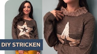 Pullover Upcycling DIY Rollkragen stricken  refashion  OTTO [upl. by Akim]