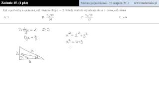 Zadanie 15  matura poprawkowa 2014 [upl. by Ahsirkal]