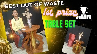 Best out of waste made from cardboard Table set bestoutofwaste bestoutofwastecrafts winner [upl. by Beniamino131]