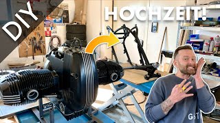 Der Motor muss in den Rahmen  BMW R100RS  Build Part 13 [upl. by Evreh]