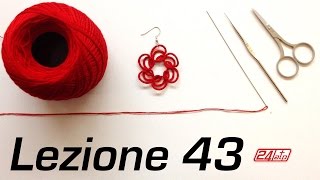 Chiacchierino Ad Ago 43˚ Lezione Orecchini Tecnica Ankars How To Tutorial Needle Tatting Earrings [upl. by Janessa]