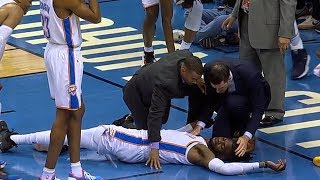 Nerlens Noel INJURY  SCARY FALL  Timberwolves vs Thunder  January 8 2019  201819 NBA Season [upl. by Archaimbaud]