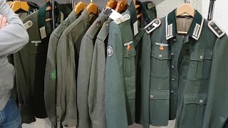 Nazi WW2 uniform and headgear on Kassel military antiques show18 [upl. by Heng]