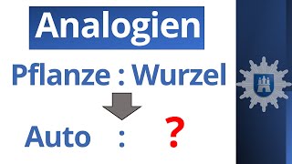 Wortanalogien im Einstellungstest  Logisches Denken  Zusammenhänge finden  Polizei Hamburg [upl. by Delanie]