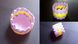 A Crafty and Handmade Paper Basket💜️💛 DIY Craft RS CraftZone [upl. by Neleh]