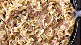 Easy Ground Beef Stroganoff with Cream of Mushroom Soup [upl. by Saval]