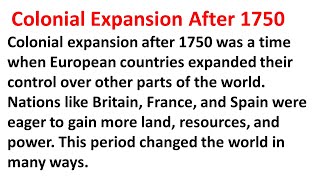 colonial expansion after 1750 essay  colonial expansion after 1750 essay pdf [upl. by Alinna]