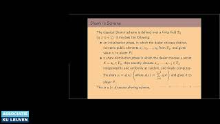 COSIC seminar – Some Issues in Secret Sharing – Bimal Roy Indian Statistical Institute Kolkata [upl. by Dalston]