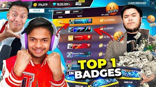 1 Million Likes Challenge Global Top 1 in Badges Begun 🔥 Lokesh Gamer  Free Fire Max [upl. by Anniram]