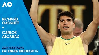 Richard Gasquet v Carlos Alcaraz Extended Highlights  Australian Open 2024 First Round [upl. by Edwyna101]