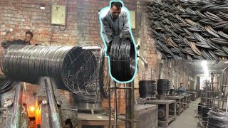 Converting Iron Rods Into Wire  Wire Drawing Process [upl. by Noterb]