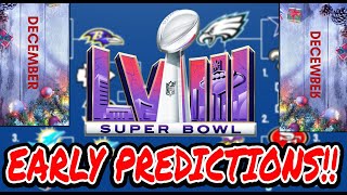 2024 NFL PLAYOFF PREDICTIONS FULL PLAYOFF BRACKETS SUPER BOWL 58 WINNER DECEMBER EDITION [upl. by Ormand]