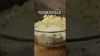 Besan chilla recipe 😋🫔 youtubeshorts ytshorts youtubeindia [upl. by Enorahs832]