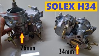 SOLEX H32 com BORBOLETA 34mm e VENTURI 26mm pra VW BRASILIA 1600 [upl. by Yenahteb]