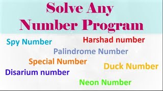 Solve any Number Program [upl. by Candis581]