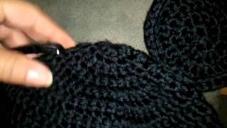 Tutorial how to sew ears to crocheted hat part I [upl. by Eduino303]