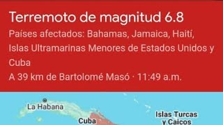 Terremoto de Magnitud 68 en el Oriente Cubano cuba sismo [upl. by Afton]