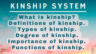 Kinship System  Types of Kinship  Kinship in Sociology  kinship sociology ugc net [upl. by Alenoel112]