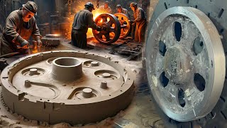 Incredible Making Process of Wheel of 2 Ton at Metal Melting Forgue [upl. by Eillod]