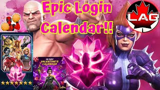 7STAR BE MINE CRYSTAL Valentines Stockpile Login Calendar AMAZING  Marvel Contest Champions [upl. by Divd]