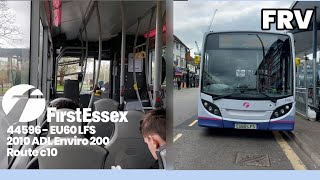 Full Route Visual  First Essex Route C10 from Chelmsford Bus Station to Channels [upl. by Eirrac]