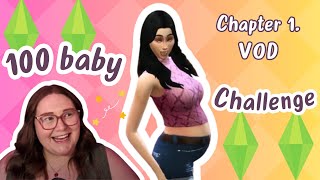 Starting the Sims 4 100 BABY CHALLENGE CAS Building amp First babies VOD Ch 1 [upl. by Pinter559]