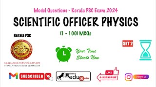 Kerala PSC  Scientific Officer PHYSICS  Model Exam 2  100 MCQs [upl. by Aland]