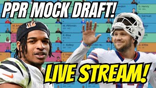 Fantasy Football LIVE STREAM 12Team PPR Mock Draft [upl. by Other]