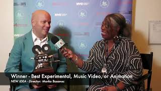 Host Tina Marie interviews winner for Best AnimationExpMV at the 2024 Festival of Cinema NYC [upl. by Reh]