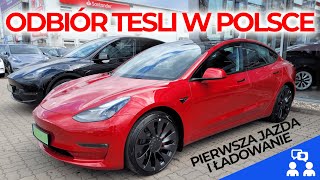 ODBIÓR TESLI w POLSKIM SALONIE W 2023  Model 3 Performance  Ząbki  Pierwsza Jazda i Ładowanie [upl. by Nicolas]