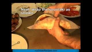 how to wrap a souvlaki [upl. by Onaimad]