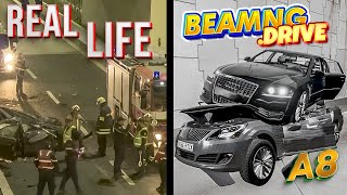 Accidents Based on Real Events on BeamNGDrive 12  Real Life  Flashbacks [upl. by Iznil]