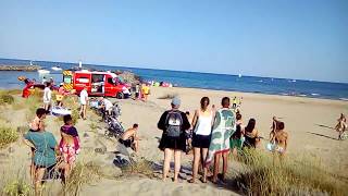 Intervention Du DRAGON34 arrêt Cardiaque Personne agêe Plage Cap dAgde [upl. by Herc]