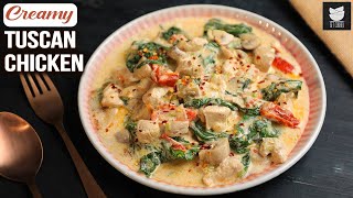 Tuscan Chicken Recipe With SunDried Tomatoes  How To Make Tuscan Chicken  Varun  Get Curried [upl. by Tfat]