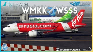 MSFS2020 LIVESTREAM Kuala Lumpur  Singapore Crossfire  FBWA20nx VATSIM [upl. by Violetta]