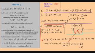 Model oficial de Bacalaureat 2020 la MAtematica Stiinte ale naturii [upl. by Salem]