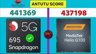 Snapdragon 695 🆚 MediaTek Helio G100  Full Comparison [upl. by Chesney]